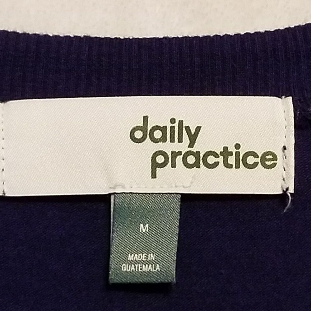 Anthropologie Daily Practice M Dress Midi Tie Breaker Long-Sleeve Navy Blue - Picture 5 of 9